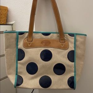 Fantastic polka dot Fossil tote bag